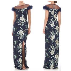 JS Collections Navy and White Floral Maxi Dress